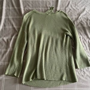 Halogen Green cutout sweater